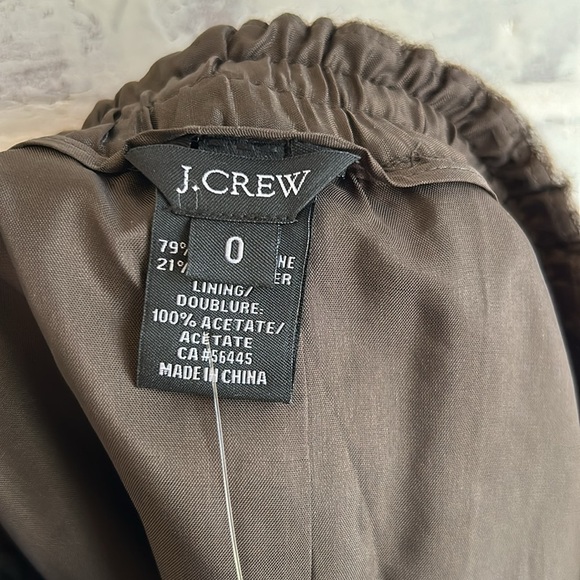 J Crew Women Skirt 0 Brown Herringbone Mini Wool Blend Pockets Stretch Old Money - Picture 8 of 9